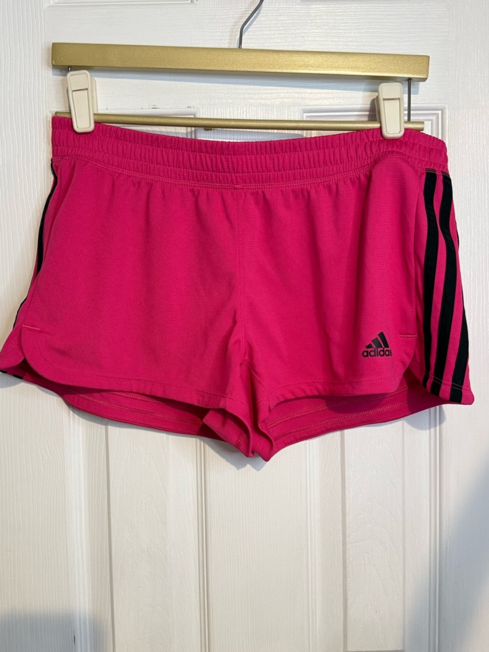 Adidas aeroready pink/Black stripes workout shorts